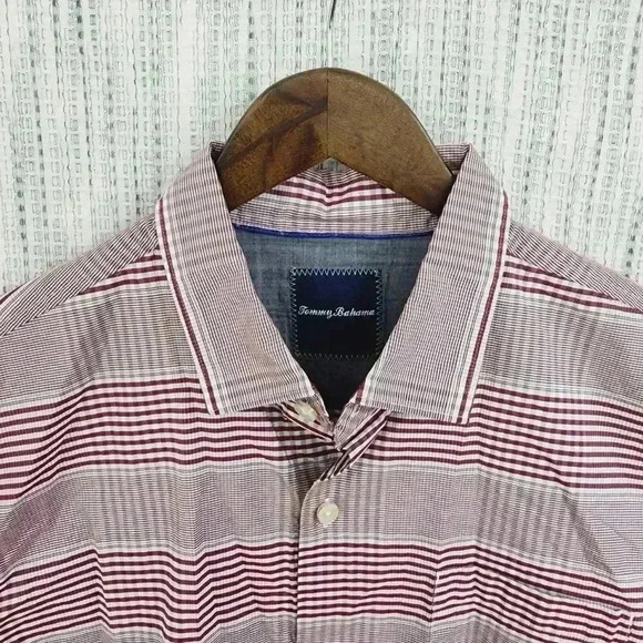 Tommy Bahama Silk Blend Men's Size L Short Sleeve Button down Plaid - Picture 5 of 7